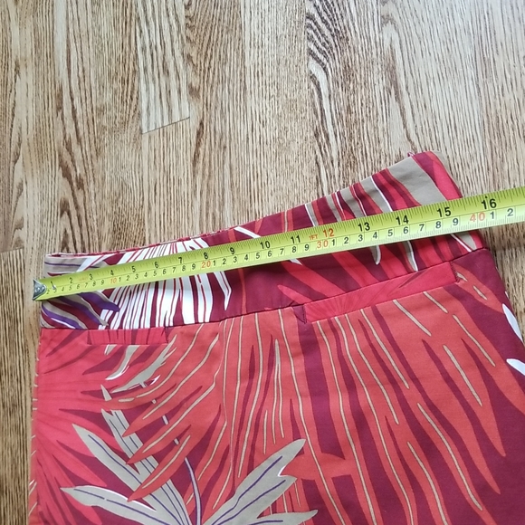 (4) GAP Palm Print Cotton Blend Skirt with Pockets Tropical Vacation Colorful - Picture 5 of 7